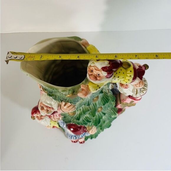 Fitz & Floyd Vintage "Old World Christmas Elves" Ceramic Trim-A-Tree 2Qt Pitcher - Picture 5 of 9